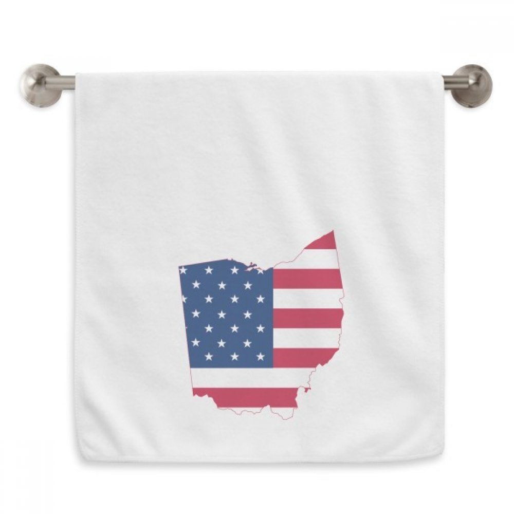 Serviettes débarbouillettes Ohio USA carte drapeau blanche essuie mains