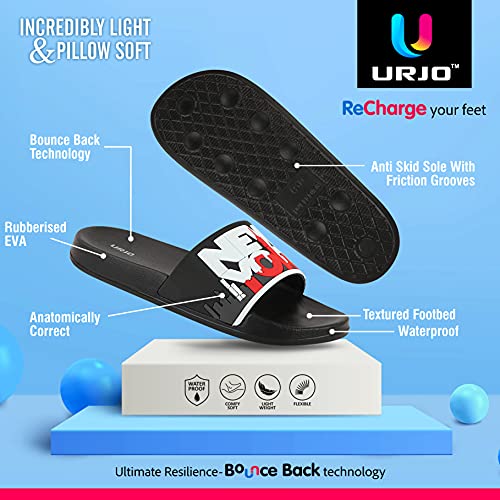 Image of URJO Kids's Sliders /Slippers Lightweight Super Flexible Arch Support Durable Anti Skid & Stylish Dailywear Sliders /Slippers for Boy's & Girl's