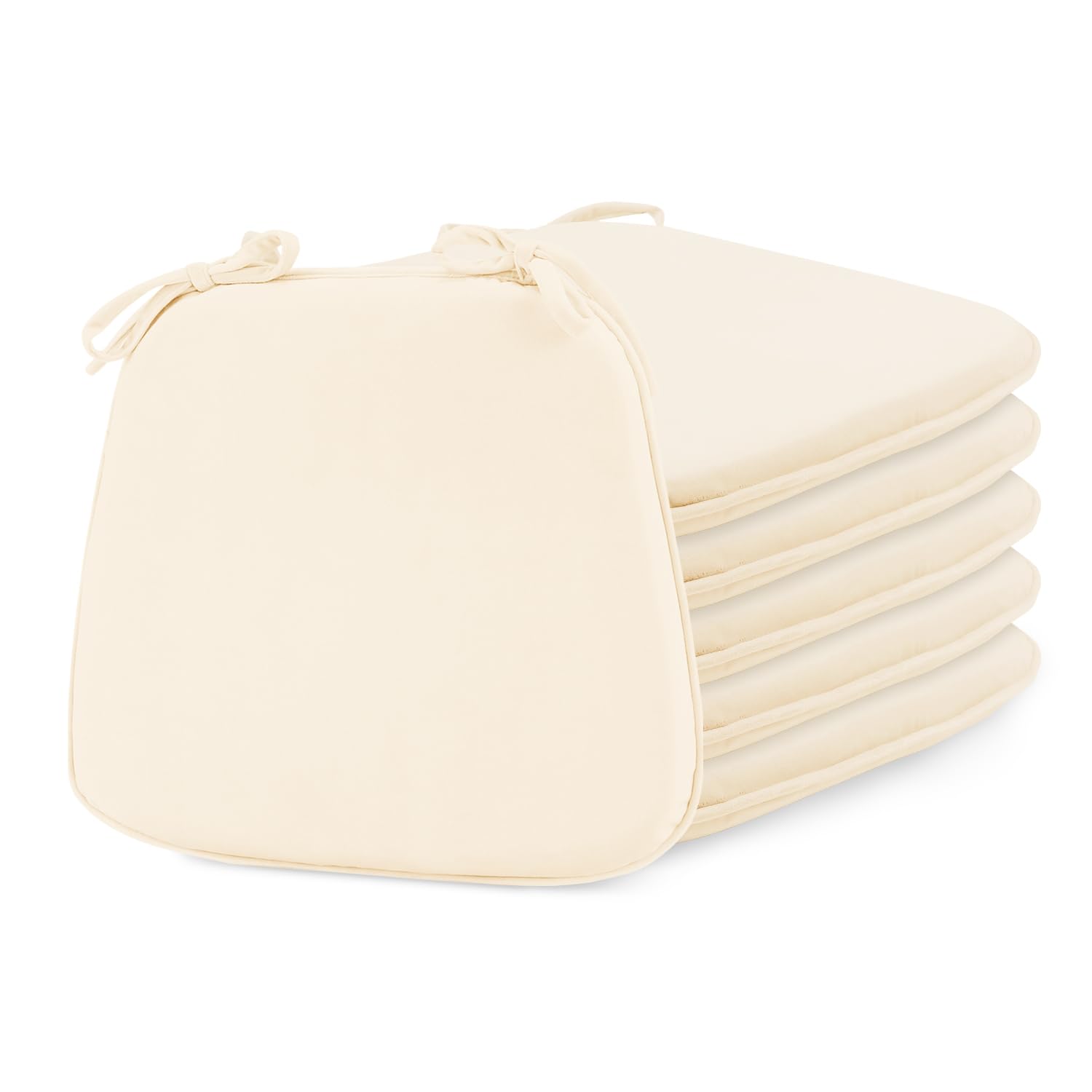 Photo 1 of Basic Beyond Kitchen Chair Cushions Set of 6, U Shaped Memory Foam Chair Cushion with Ties, 17 x 16 inches Soft Plush Velvet Chair Pads for Dining Chairs(Beige) Beige 6 PACK