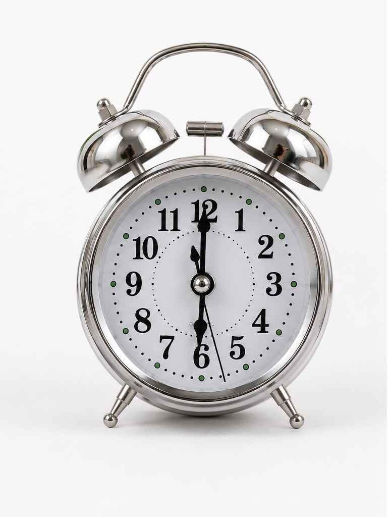 Twin Bell Alarm Clock, Silver Retro Analogue Desk Clock | Classic Design, Metal Finish, Loud Bell Ring, Light Button, Bedside Use, Easy-Read Dial-image-32