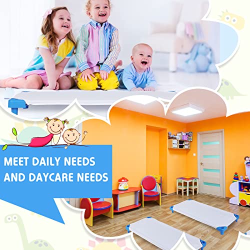 Image of Macarrie 30 Pcs Cot Sheets for Daycare Bulk 23 x 51 Inch Fitted Cot Bed Sheets with Elastic Corner Loops for Child Boys Girls, Daycare Essentials for for Toddler and Preschool(White)