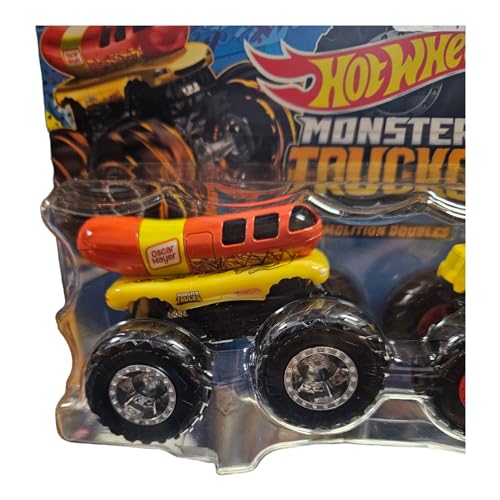 Hot Wheels Monster Trucks Demolition Doubles Oscar Mayer Weinermobile Vs All Fried Up 2 Pack. 1:64 S