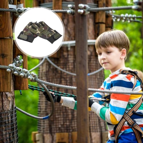 LIOOBO Fingerless Gloves Kids - Kids Fingerless Gloves: 1 Pair Camouflage Sports Half Finger Cycling Outdoor Army Accessories Cycling Army Bike - Image 8