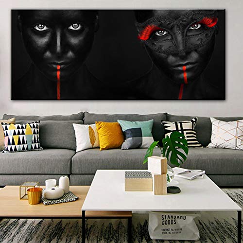 Affiche de maquillage africain pop art sur toile 60x150 cm pour salon