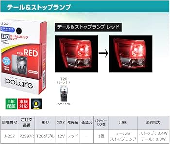 Amazon | 日星工業 POLARG(ポラーグ) ストップ テールランプ用 LED