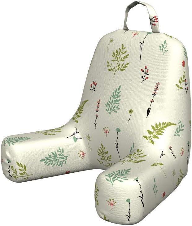 Lunarable Garden Reading Pillow Cover, Fern Iris Dandelion Lily Mimosa Pastel Romantic Classic Blooms and Leaves Print, Unstuffed Printed Bed Rest Case from Soft Fabric, XL Size, Multicolor