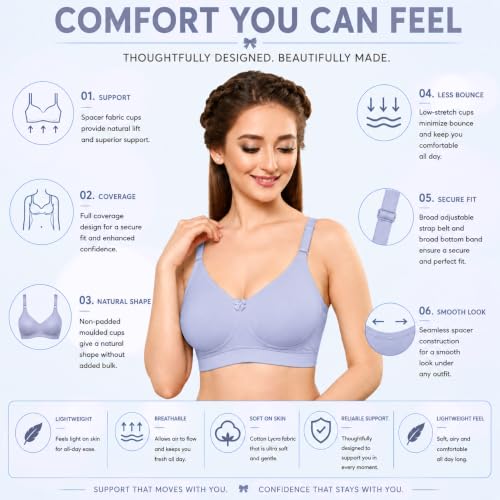 Image of LIBRA Full Coverage Inner Elastic Bra Lib-Bloom