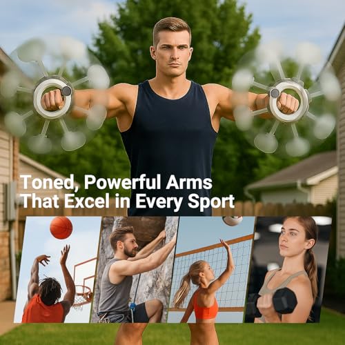 Arm and Shoulder Workout Equipment for Men and Women, 360° Hand-Crank Forearm Trainer, Shoulder Exercise and Mobility Trainer, Home Fitness Equipment for Chest and Upper Body Strength(White) by ELIXIROUGE - Image 5