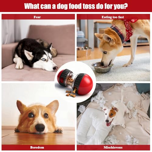 Homshsjhkis Juguete Interactivo Perro, Juguete Indestructible para Cachorros, Alimentador Lento Perro Que Rueda Sola Mejora Digestión, Dispensador de Comida para Razas Grandes y Medianas - imagen 7