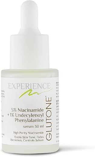 Glutone 5% Niacinamide Serum With 1% Undecylenoyl Phenylalanine For Oil-Free, Spotless &amp; Glowing Complexion | Controls Seb...
