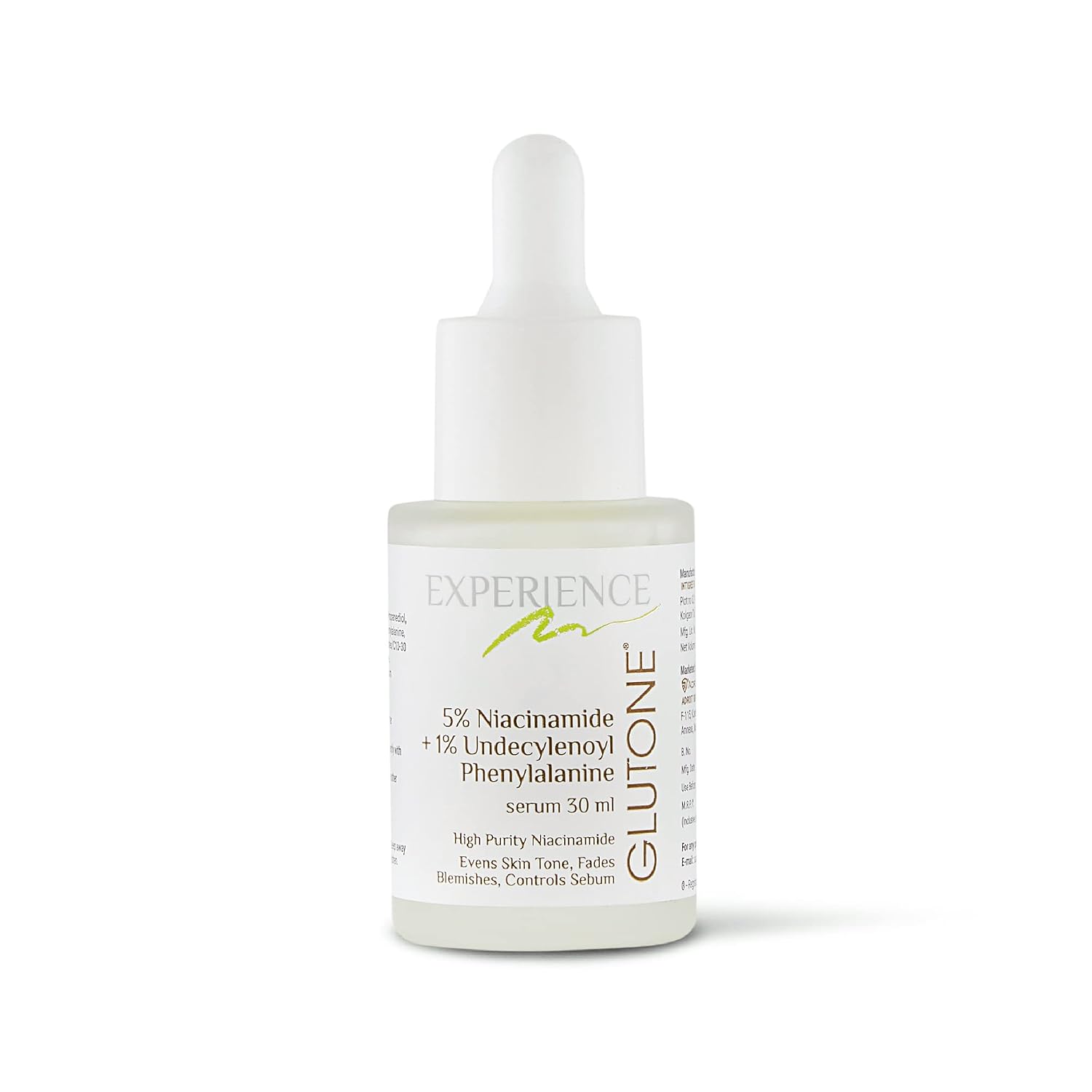 Glutone 5% Niacinamide Serum With 1% Undecylenoyl Phenylalanine For Oil-Free, Spotless & Glowing Complexion | Controls Seb...