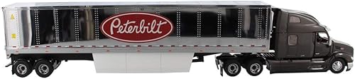 Miniatura 2 de Diecast Masters 150 Peterbilt 579 UltraLoft Day Cab SBFA con 53' Cromado Referencia con Logotipo Peterbilt - Legendario Negro 71071 Transport Series
