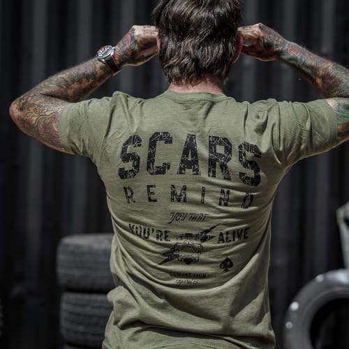 Combat Iron Men's Graphic T-Shirt | Scars Remind You That You're Alive | Cotton-Poly Blend3