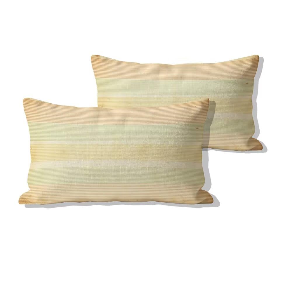 Housses de coussin 40x80cm pour salon moderne - Lot de 2 taies en lin doux et rétro