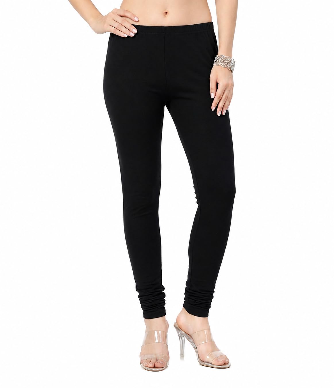 thrifty thread we promise comfort Women's Full Length Leggings I Everyday Casual Stretch Pants I Women's Cotton Blend Leggings-picture-10