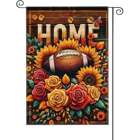 Home Flower Garden Flag, Double Sided Small Burlap Yard Flag 12.5x18" for Outside Decor Cover
