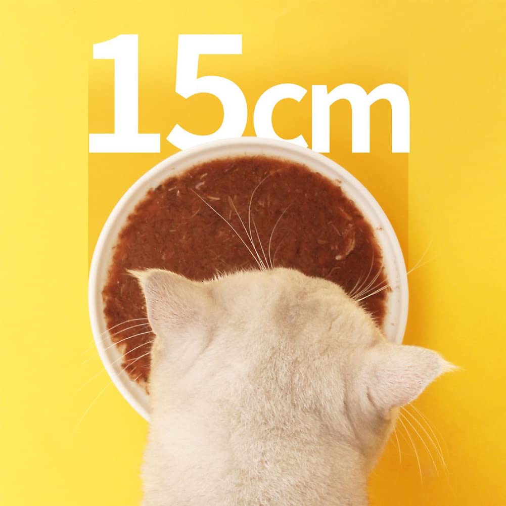 12 Ciotole Piatte Per Gatti - 15cm, Multicolore, Per Cibo Secco E Umido