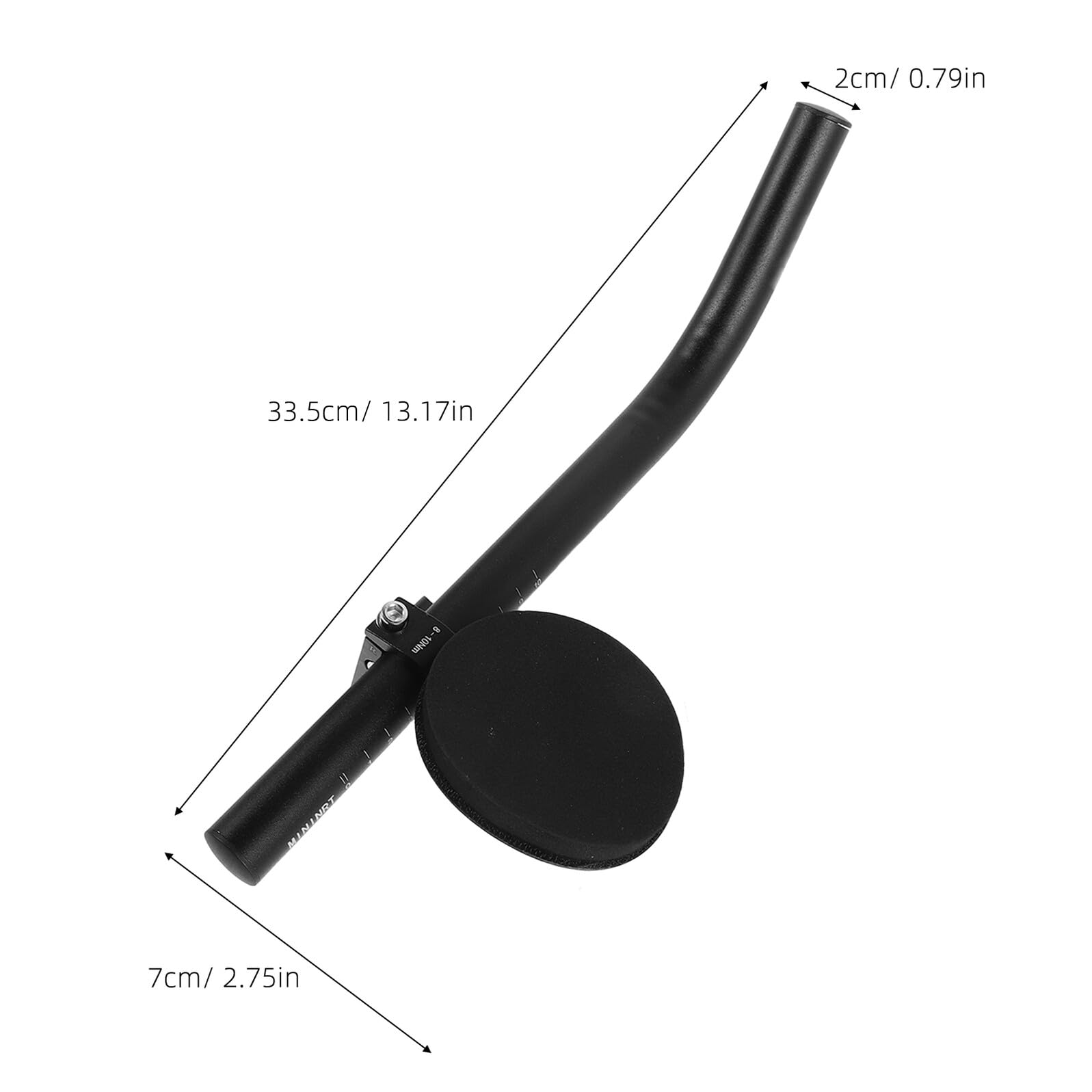 Manubrio Aerodinamico in Lega Ultraleggera per Bici da Strada e Mountain Bike, Poggiamanubrio Ergonomico Antiscivolo Barra di Estensione Compatibile 25,4/26/31,8 Mm, Accessorio
