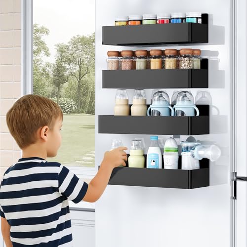 Mystozer Magnetic Spice Rack for Refrigerator, Kitchen Organizer and Storage Shelf, Black (6 Pack)… by Mystozer - Image 7