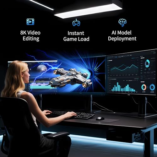 Image of Ediloca SSD 1TB NVMe PCIe 5.0x4, Up to 14,000MB /s Read, 10,000MB /s Write, 1TB SSD with 1GB LPDDR4 DRAM & Dynamic SLC Cache, M.2 2280 3D TLC NAND for Gaming /Video Editing /PC /Laptop (EN1400 Max)