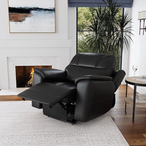 Flexsteel Crew Power Recliner Chair with Zero Gravity Triple Power Leather Reclining Chair with Adjustable Headrest & Lumbar USB Ports Raven Black Ergonomic Living Room Recliner