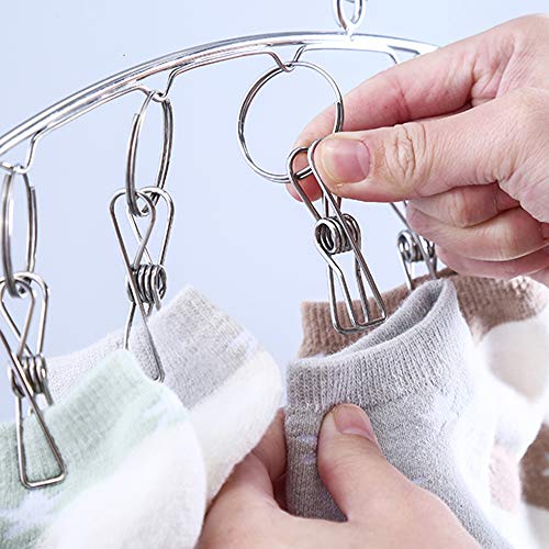 Cenyouful Stainless Steel Laundry Drying Rack Windproof Clothes Hanger With 8 Clips For Drying Socks,Drying Towels, Cloth Diapers, Bras, Baby Clothes,Underwear,Hat, Socks Gloves (Set Of 2) #TOP5