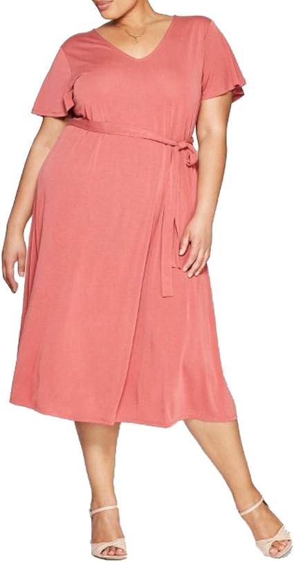 V-Neck Sand Wash Knit Dress 