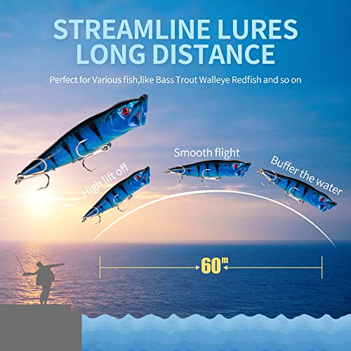 Xblack Hard Fishing Lures Set Minnow Popper Jointed Vib Shrimp Frogs Crankbaits For Beginner Starter, Xblack Baits, Catch Big Fish! (43 Pcs) #TOP1