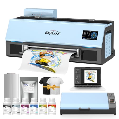 Image of EXPLUX A3 DTF Printer XP600 Printhead C13 Bundle with Oven, Laptop | Scheduled Auto-Cleaning, Built-in White Ink Circulation, 5 inch Touchscreen, 5-Min Fast Printing, for Startups & Small Businesses