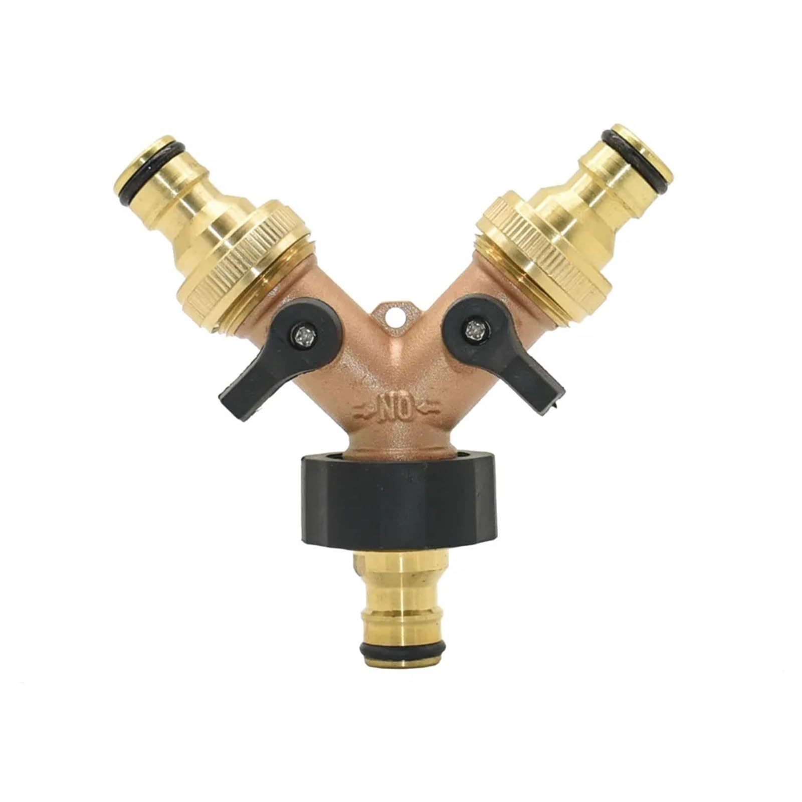 Grifo de jardín de latón de 2 vías hembra 3/4 Y, válvula de riego divisor de agua, manguera de conector rápido, 1 juego (BSP)