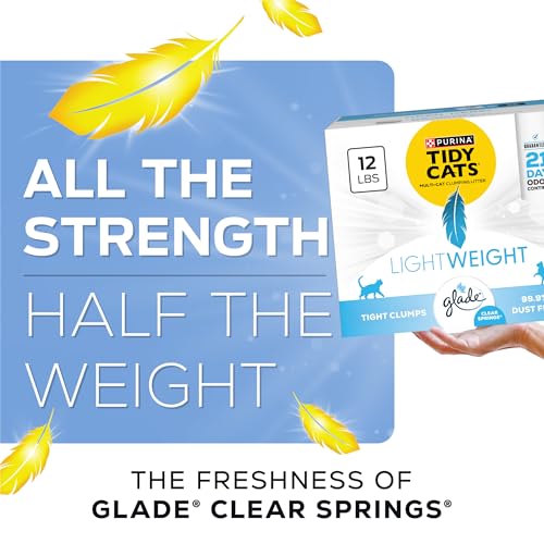 Purina Tidy Cats Lightweight with Glade Clear Springs Multi-Cat, Clumping, Low Dust, Scented Cat Litter - 12 lb. Box - Thumbnail 3