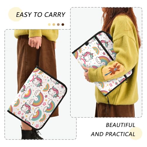 Pochette de rangement de feu extensible avec fermeture éclair anti-poussière licorne - 4