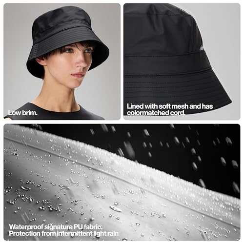 Image of RAINS Bucket Hat - Waterproof and Windproof Lightweight Unisex Hat for Men and Women - for Travel and Outdoor