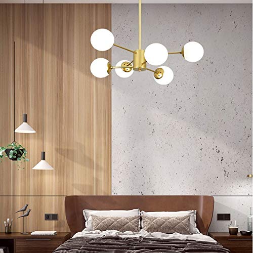 Lustre suspension LED E27 plafonnier boule de verre orientable - 6