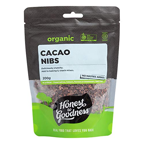 Honest to Goodness, Organic Cacao Nibs, 200 grams - Pure, unprocessed chocolate in its finest form! A natural and sugar-free alternative to chocolate chips!