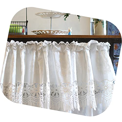 Cortinas transparentes de encaje de algodón premium con caída vertical suave para ventanas 8