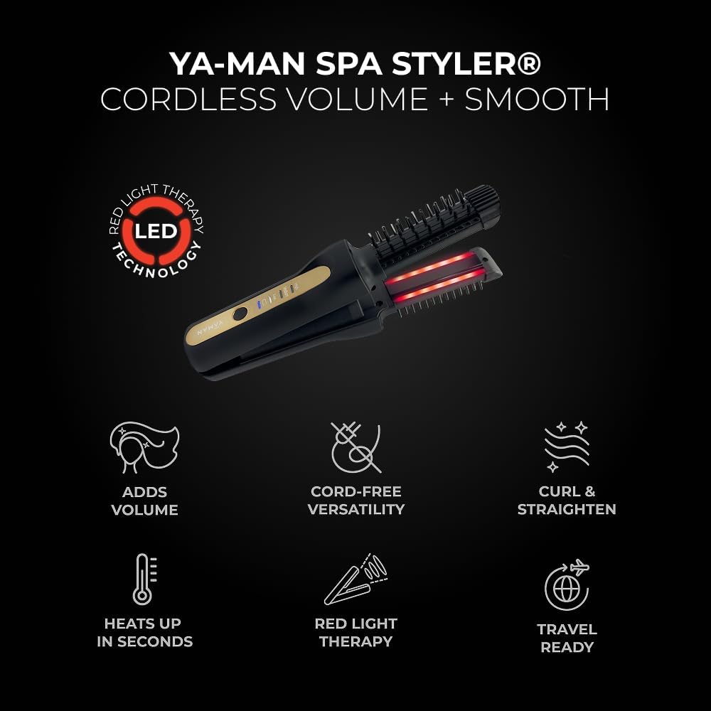 YA-MAN SPA Styler® Cordless Volume + Smooth - Cordless Styling, Reimagined. Hybrid Hot Brush + Flat Iron - Image 2
