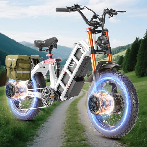 Image of 2026 Eahora 5400W Juliet Pro 2 Electric Bike for Adults 43MPH Dual Motor 70Ah Ebike 200Miles Long Range Electric Bicycle, 20'' Fat Tire Full Suspension Electric Mountain Bike for Commuting /Delivery