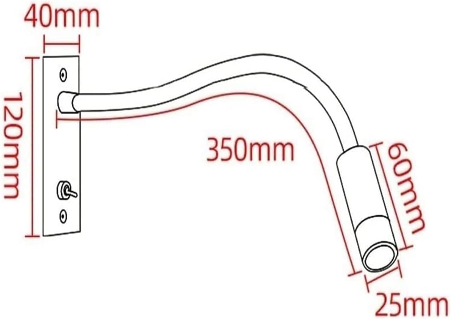 Antyczna Miedziana Lampa Ścienna Z Gęsią Szyją – 5 W Led Do Czytania Z Włącznikiem, Stylowa Lampa Przy Łóżku Do Dekoracji Domu, Biura I Gabinetu