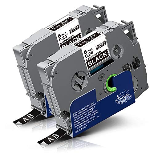 2x Labelwell 6mm x 8m Blanc sur Noir Compatible Rubans Remplacement pour Brother Tz Tze-315 Tze315 Tz315 pour P-Touch Cube P300BT PT-H100LB PT-H107B PT-E110 PT-P900W PT-H200 PT-H110 PT-P750W GL-H105