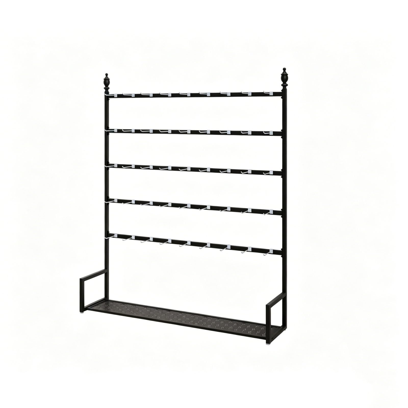 sunbiaouk Floor-standing Socks Storage Organizer, 5-Tiers Metal Storage Rack, Tie Racks, Necklace Organizer for Rings, Bracelets, Sunglasses & Socks(Black,59in)