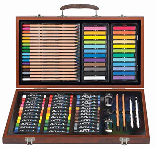 111 pc Drawing, Sketching & Doodling Kit in Wood Case