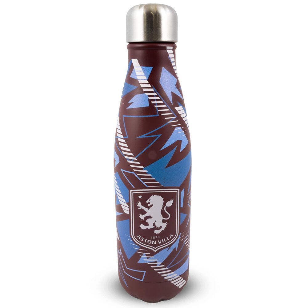 Hy-Pro Officially Licensed Aston Villa F.C. Thermal Bottle - Stainless Steel, Double Wall, Vacuum Flask, Fade Design, Lightweight, Leakproof, Great Football Gift Idea