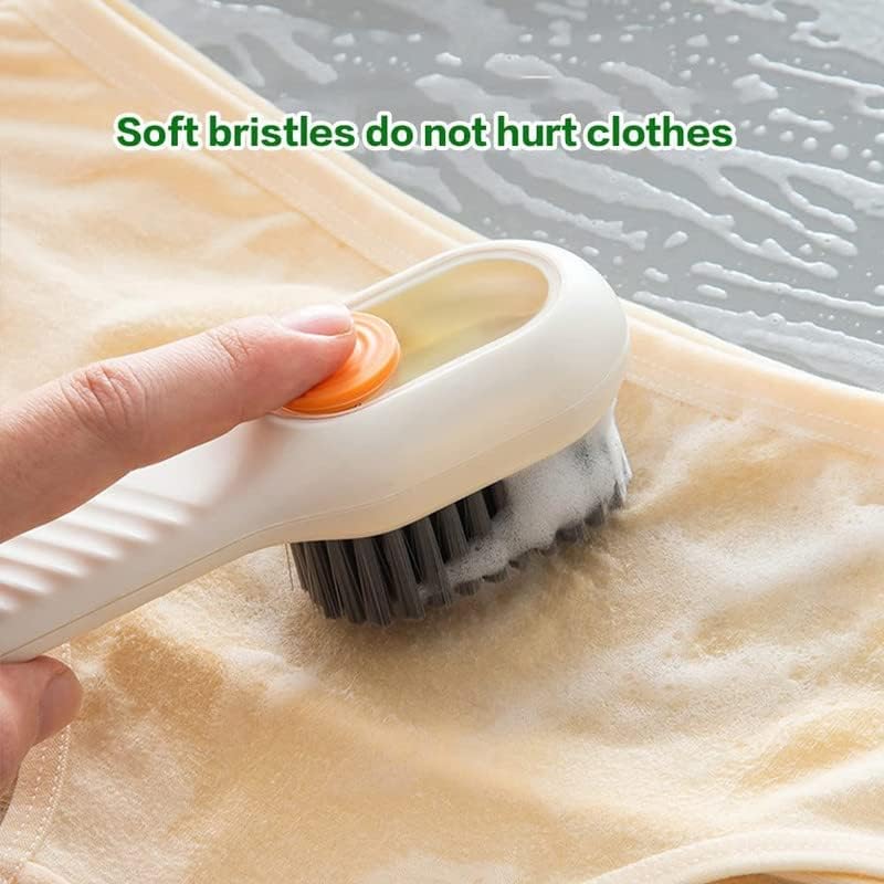 Image of Liquid Adding Soft Fur Cleaning Brush, Multifunctional Shoe Brush with Liquid Box, Household Soft Fur Liquid Cleaning Shoe Brush, Long Handle Liquid Adding Cleaning Brush Clothes Cleaning Tools