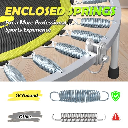 Image of SkyBound Boogie Bounce Elite Foldable Mini Trampoline Fitness Rebounder with Adjustable T-Bar Handle - Exercise Trampoline for Adult - Fitness Trampoline for Workout Trainer