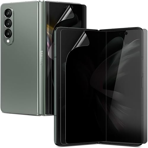 Miniatura 7 de Paquete de 2+2 Protector de pantalla anti-espía para Samsung Galaxy Z Fold 3, 2 piezas en el interior + 2 piezas frontal flexible EPU película