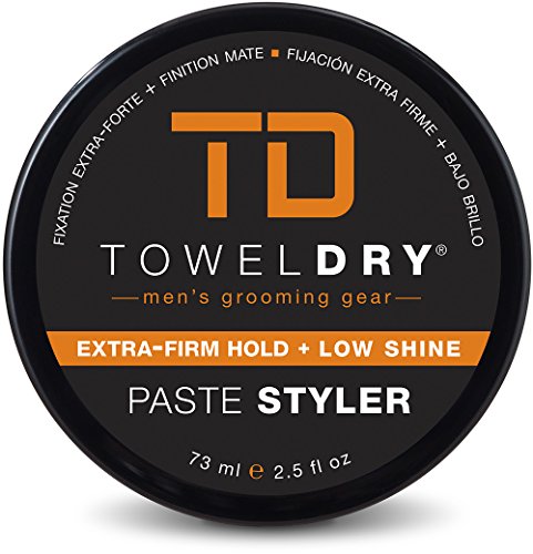 TOWELDRY Paste Styler Extra-Firm Hold + Low Shine Matte Finish - Men's Hair Styling Paste Wax - 10/10 Hold - Easy Washout Formula - Men's Grooming Gear, Made in USA, 2.5 fl oz (73ml)