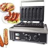 Gewerblicher Corn Dog-Waffeleisen, elektrischer Corn Dog-Maker mit Antihaftbeschichtung, Temperaturregelung von 50 bis 300 °C, 5-Minuten-Timer, Antihaftbeschichtung, für Restaurants, Bäckereien, Snack