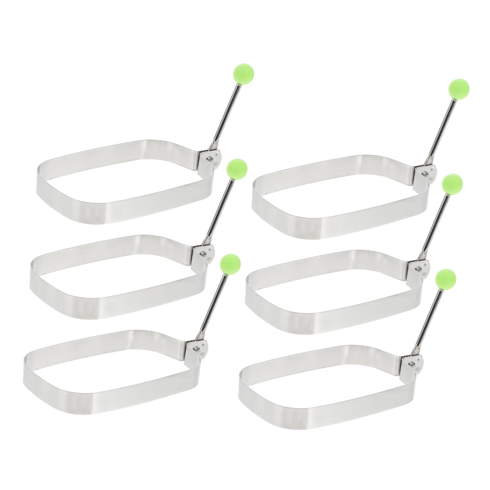 Cabilock 6pcs Shape Non Stick Egg Frying Egg Cooker Rings for Breakfast and Unique Dishes Easy to Use and Clean