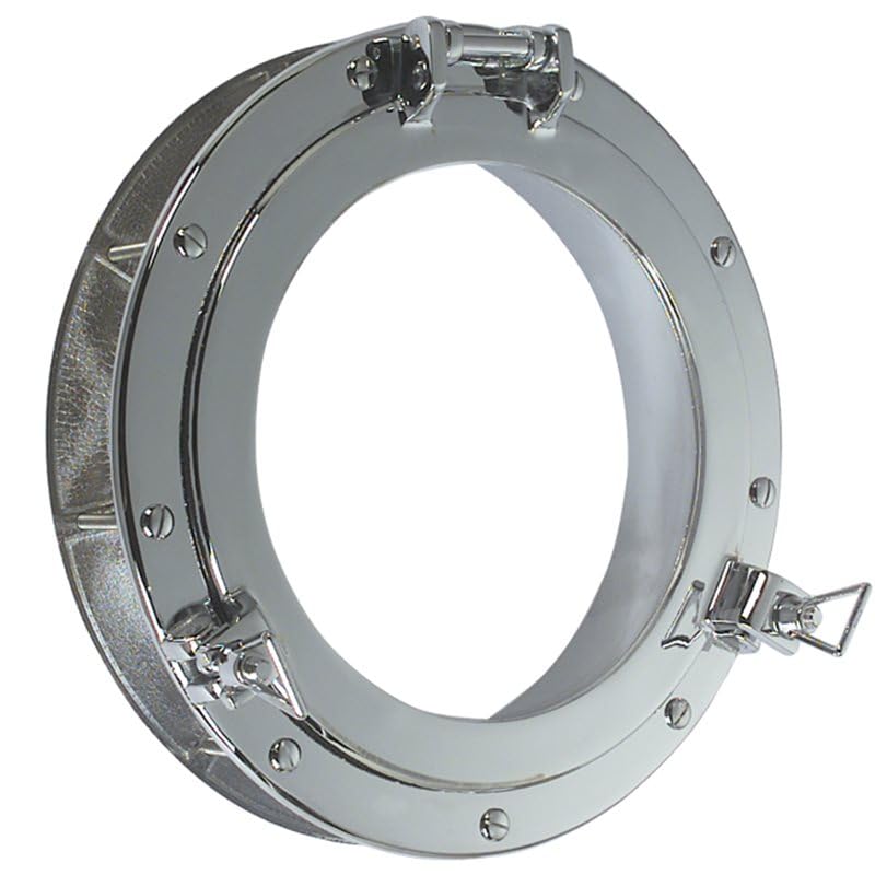 Hublot rond laiton chromé 268 mm fenêtre ronde décoration pour porte de salle de bain